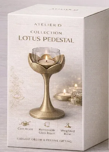 Lotus Pedestal retail box for the Lotus Bliss collection